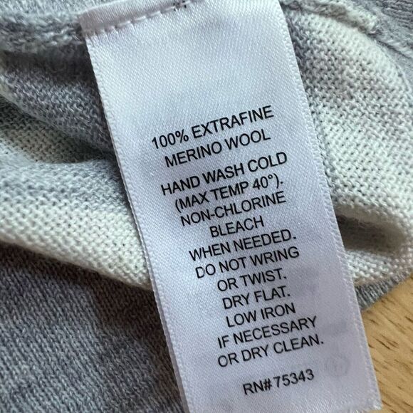 Clements Ribeiro Extra Fine Wool Gray Dots Stripes Jumper Size Small Women’s - Picture 4 of 4